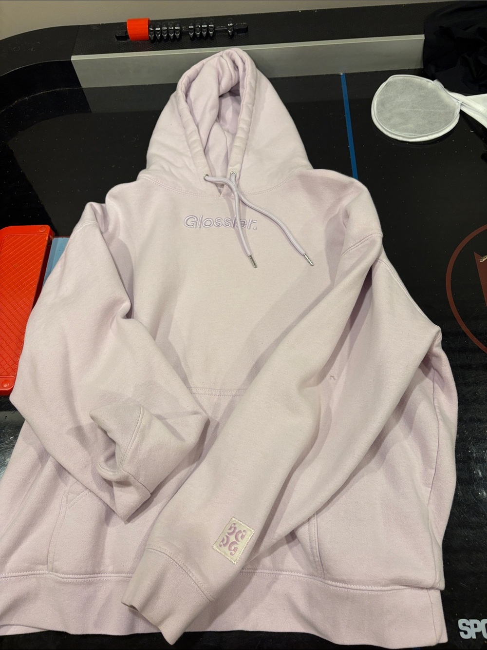 Glossier Pastel Lavender Pullover Hoodie